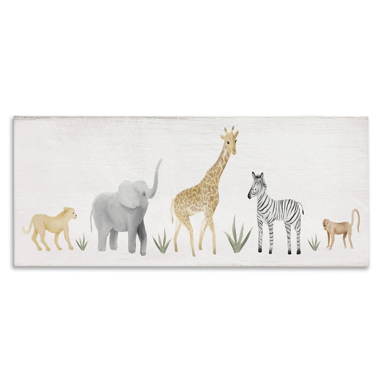 Stupell Industries Adorable Jungle Animals Wildlife Canvas Wall Art